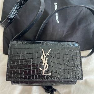 Yves Saint Laurent belt bag. Crocodile pattern. NWT